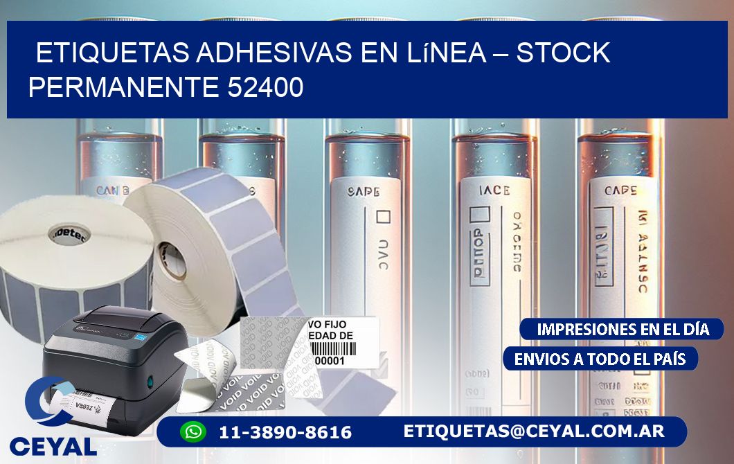 Etiquetas Adhesivas en Línea – Stock Permanente 52400