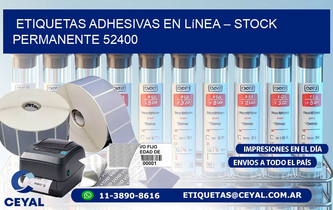 Etiquetas Adhesivas en Línea – Stock Permanente 52400