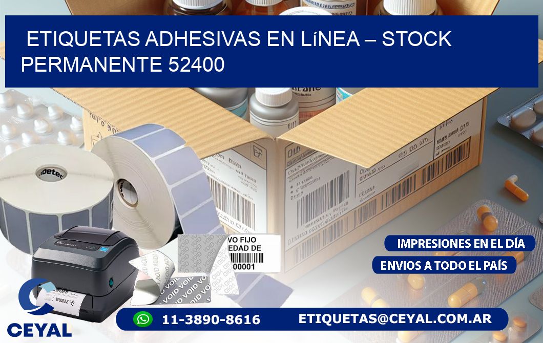 Etiquetas Adhesivas en Línea – Stock Permanente 52400