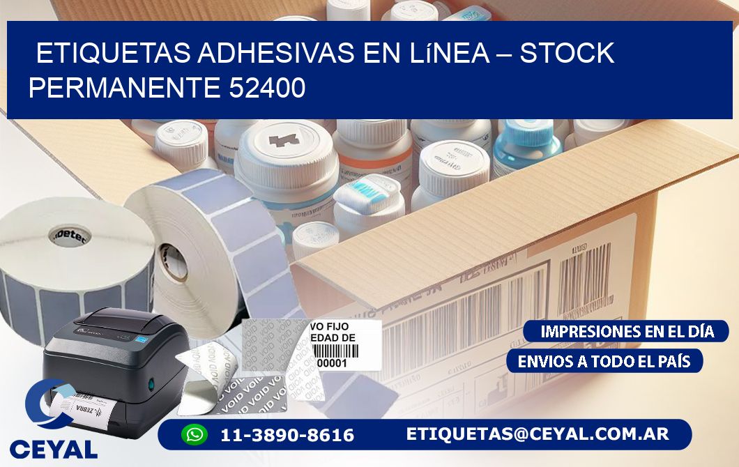 Etiquetas Adhesivas en Línea – Stock Permanente 52400