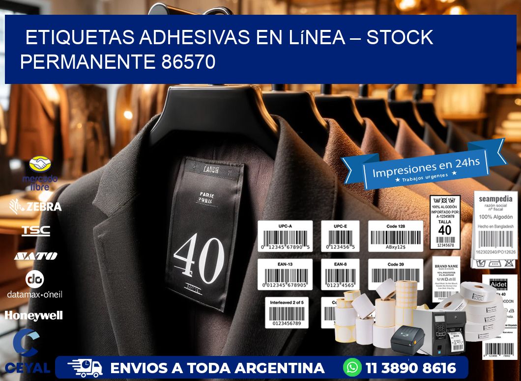 Etiquetas Adhesivas en Línea – Stock Permanente 86570
