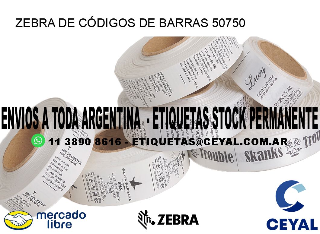 ZEBRA DE CÓDIGOS DE BARRAS 50750