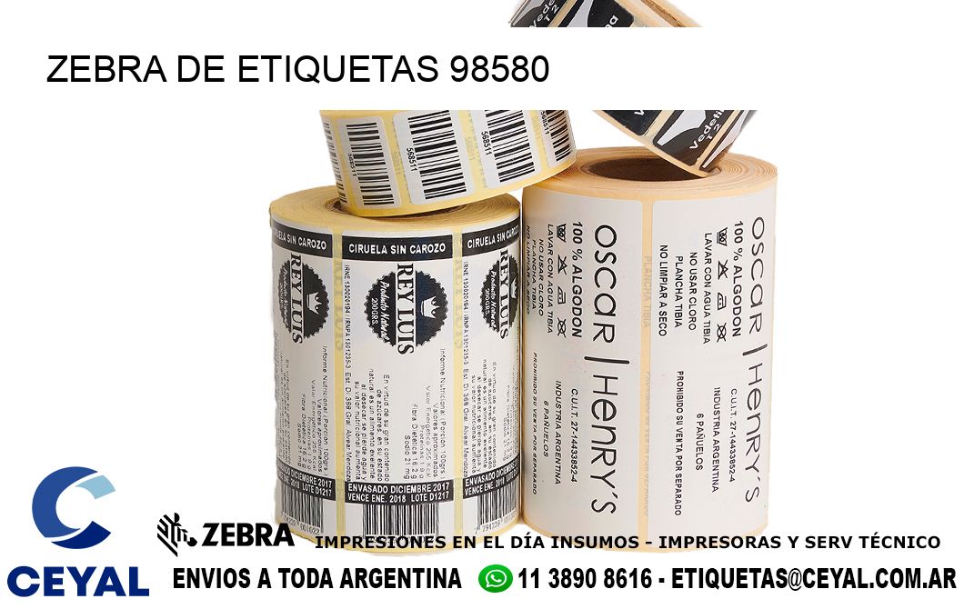 ZEBRA DE ETIQUETAS 98580