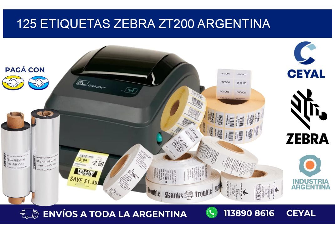 125 etiquetas zebra zt200 argentina