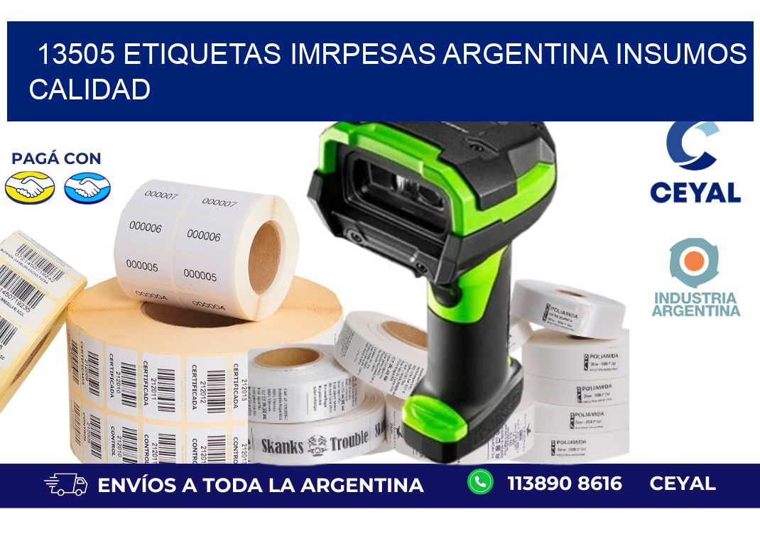 13505 etiquetas imrpesas argentina INSUMOS CALIDAD
