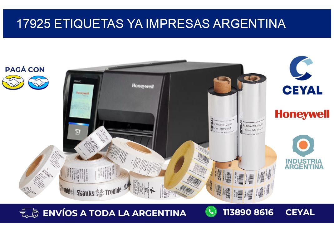 17925 ETIQUETAS YA IMPRESAS ARGENTINA