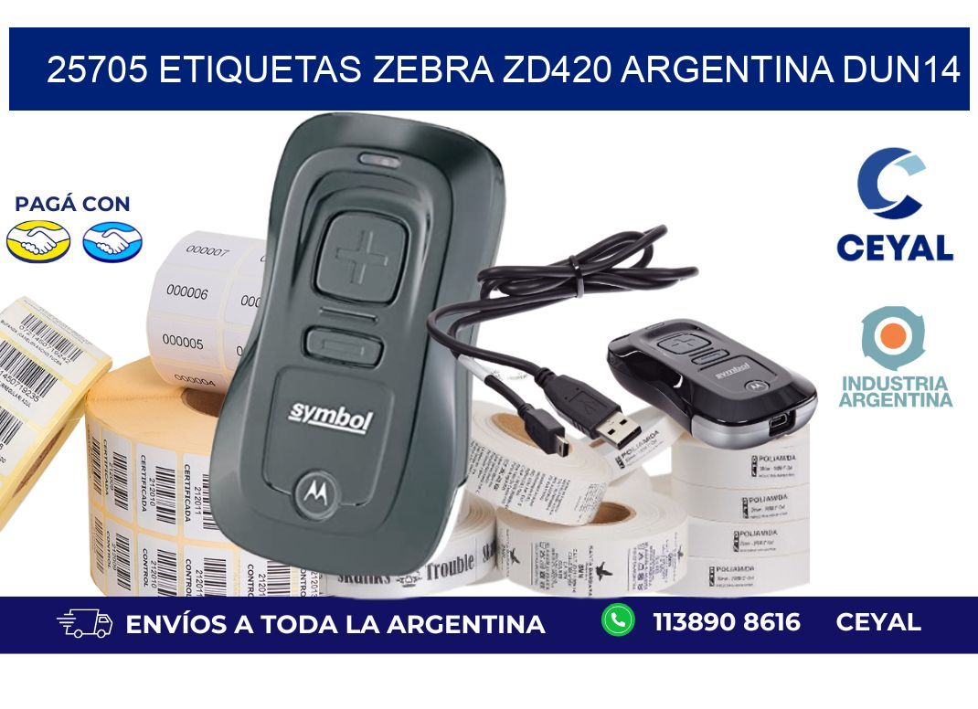 25705 etiquetas zebra zd420 argentina DUN14