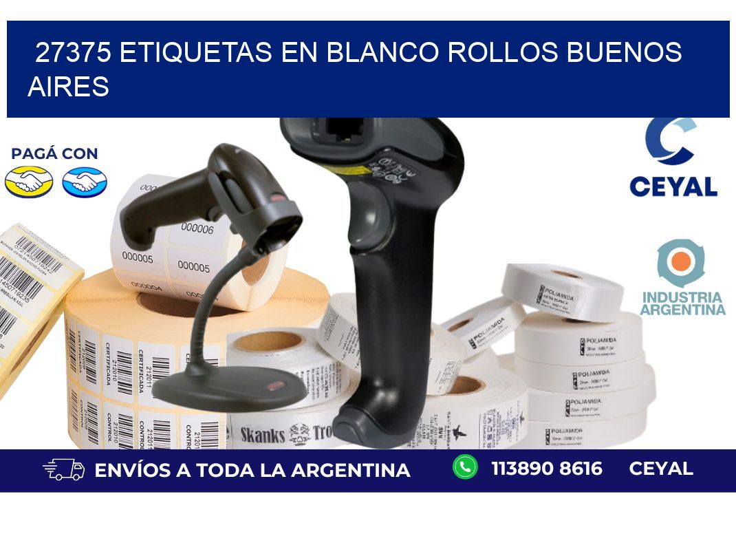 27375 ETIQUETAS EN BLANCO ROLLOS BUENOS AIRES