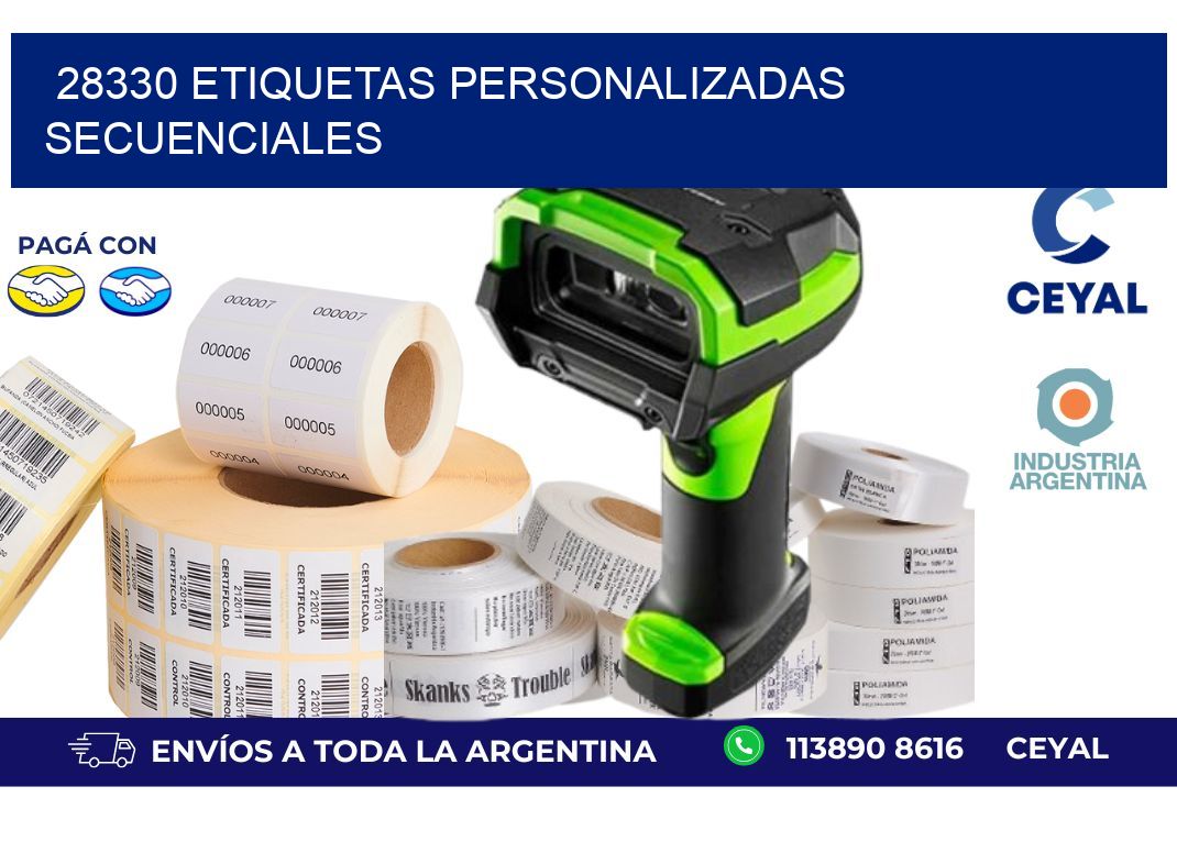 28330 ETIQUETAS PERSONALIZADAS SECUENCIALES