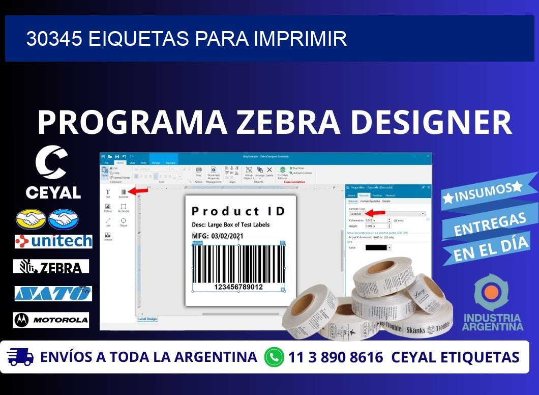 30345 EIQUETAS PARA IMPRIMIR