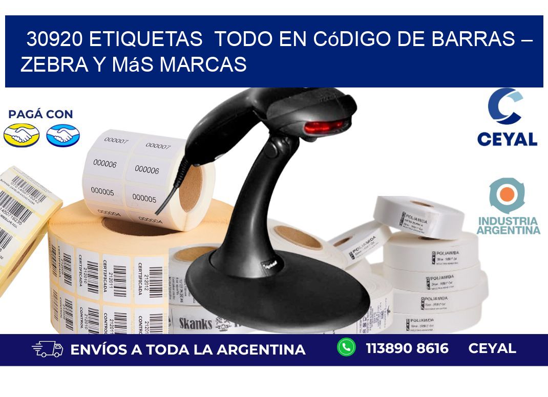 30920 etiquetas Todo en Código de Barras – Zebra y Más Marcas