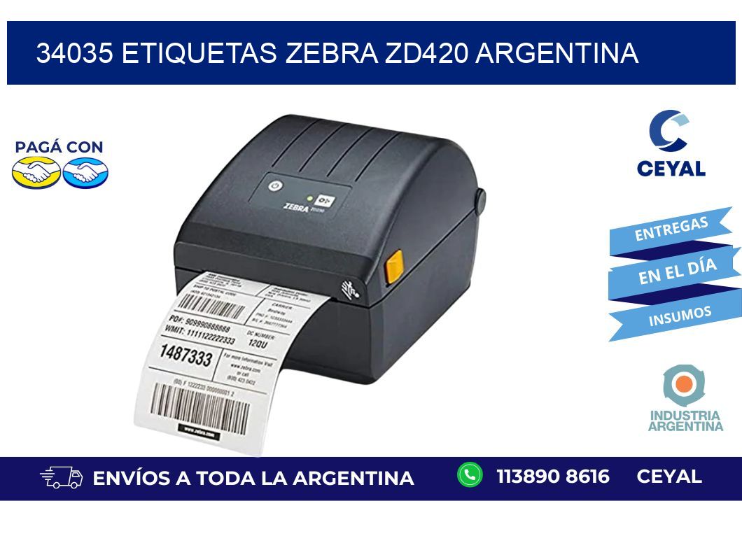 34035 etiquetas zebra zd420 argentina