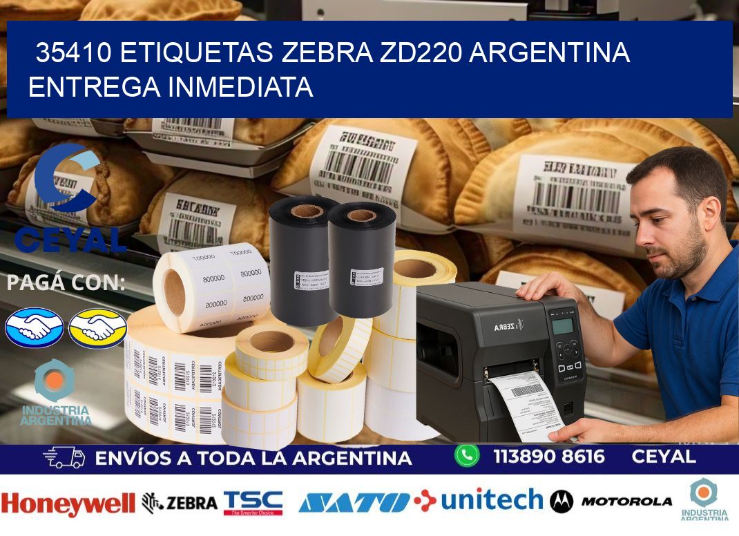35410 etiquetas zebra zd220 ARGENTINA ENTREGA INMEDIATA