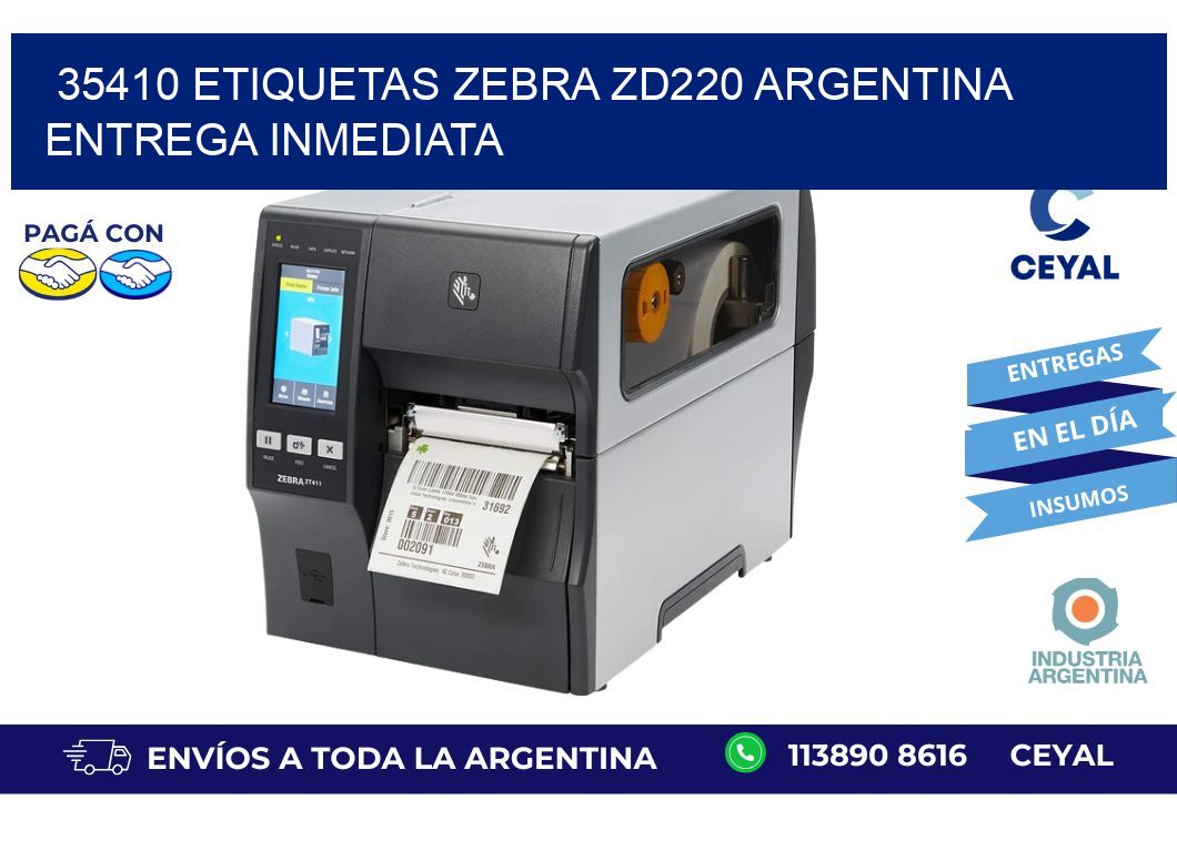 35410 etiquetas zebra zd220 ARGENTINA ENTREGA INMEDIATA