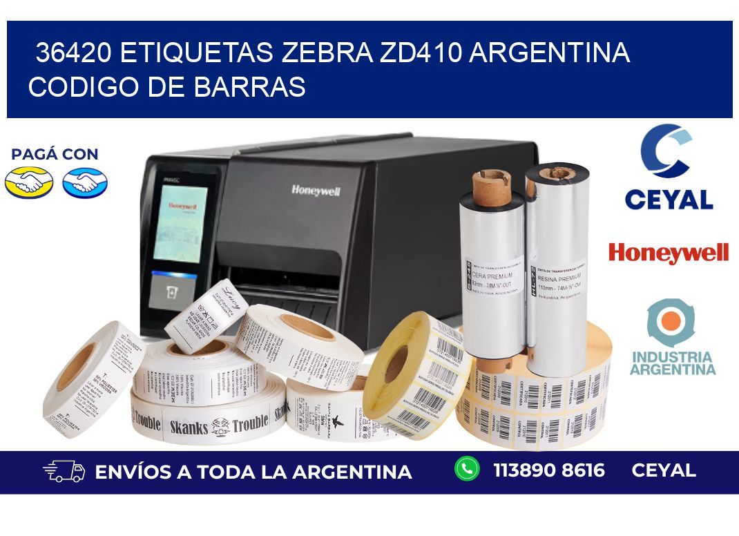 36420 etiquetas zebra zd410 argentina CODIGO DE BARRAS