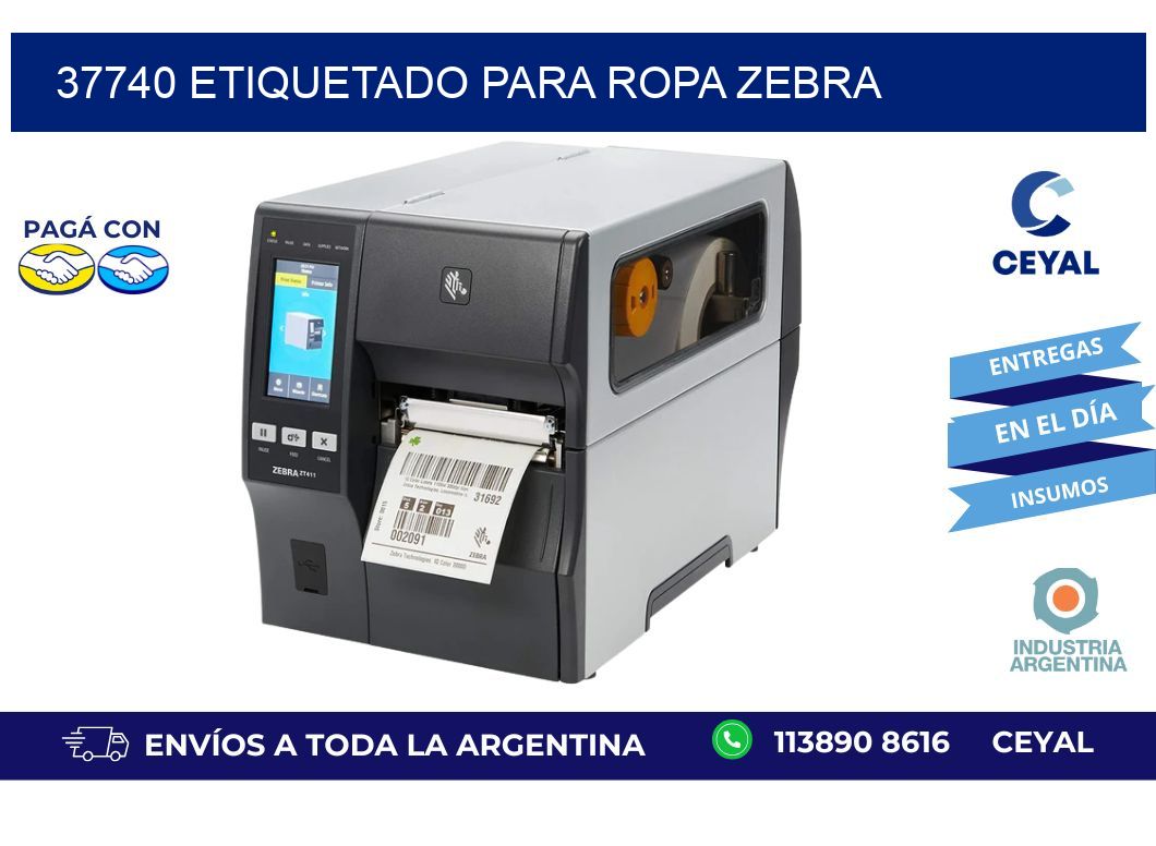 37740 ETIQUETADO PARA ROPA ZEBRA