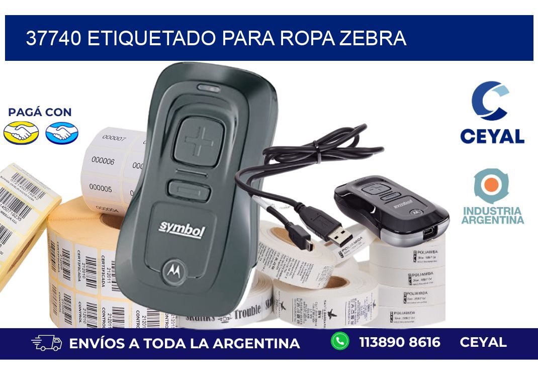 37740 ETIQUETADO PARA ROPA ZEBRA