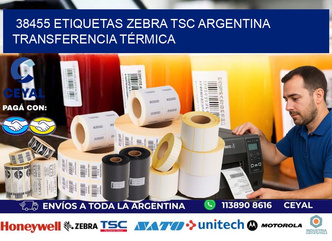 38455 etiquetas zebra tsc argentina TRANSFERENCIA TÉRMICA