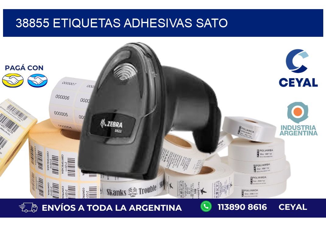 38855 ETIQUETAS ADHESIVAS SATO