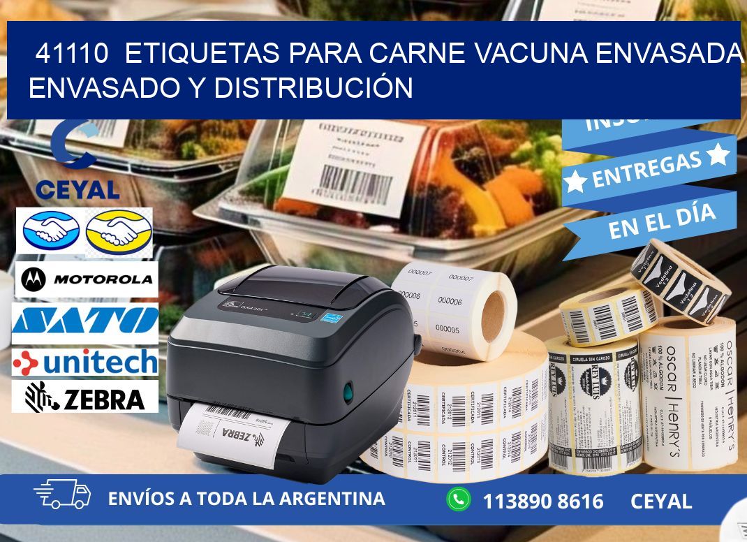 41110 ETIQUETAS PARA CARNE VACUNA ENVASADA ENVASADO Y DISTRIBUCIÓN