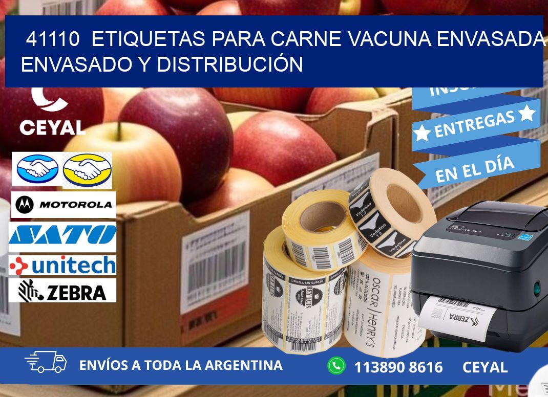 41110 ETIQUETAS PARA CARNE VACUNA ENVASADA ENVASADO Y DISTRIBUCIÓN