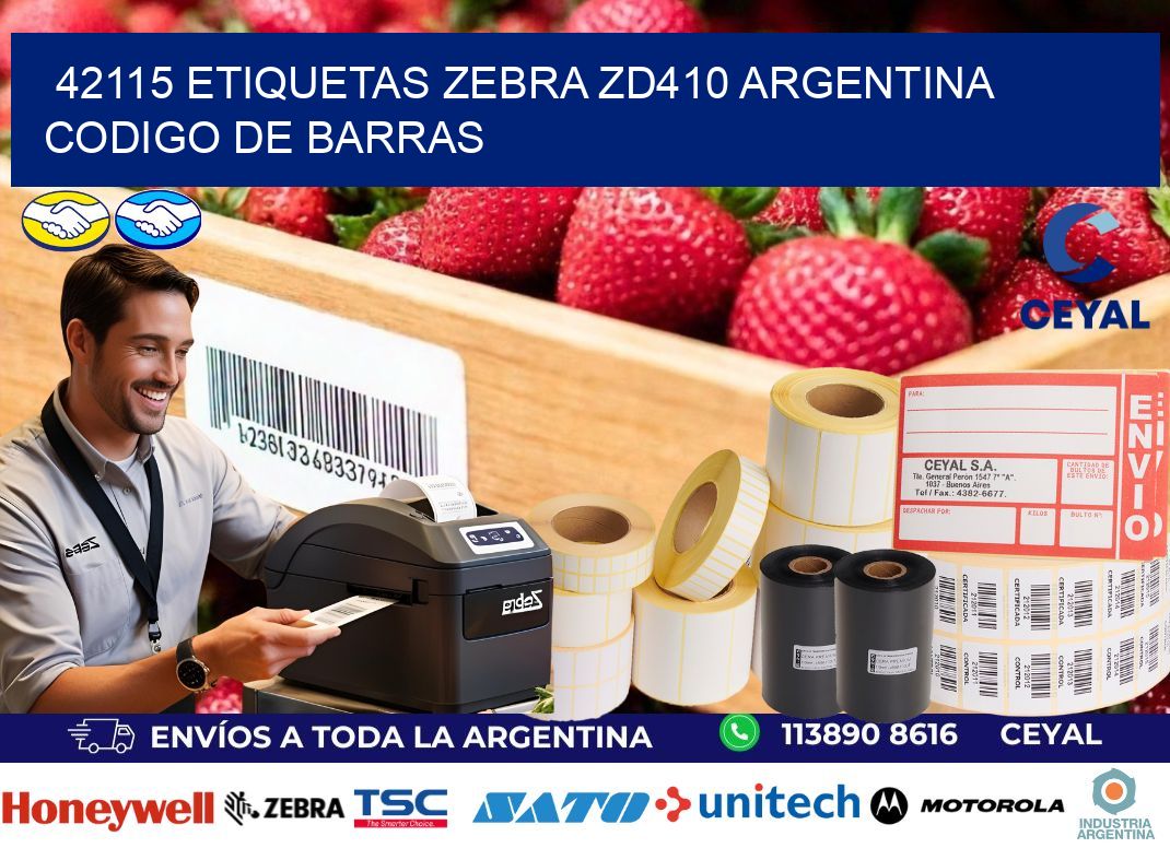 42115 etiquetas zebra zd410 argentina CODIGO DE BARRAS