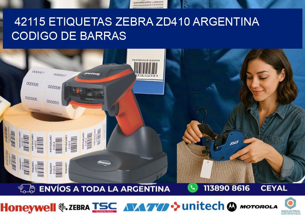 42115 etiquetas zebra zd410 argentina CODIGO DE BARRAS