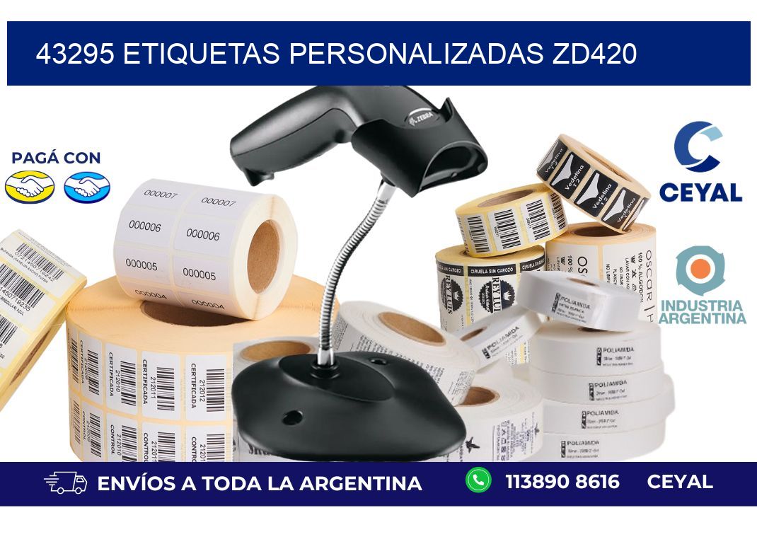 43295 ETIQUETAS PERSONALIZADAS ZD420