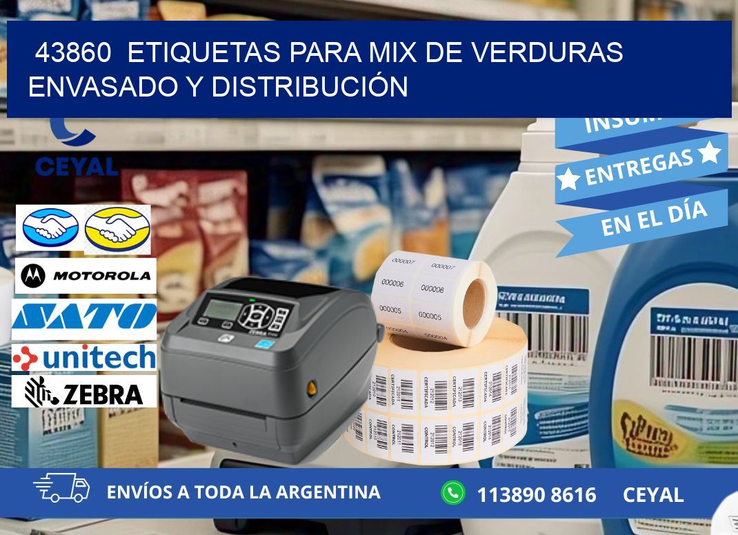 43860 ETIQUETAS PARA MIX DE VERDURAS ENVASADO Y DISTRIBUCIÓN