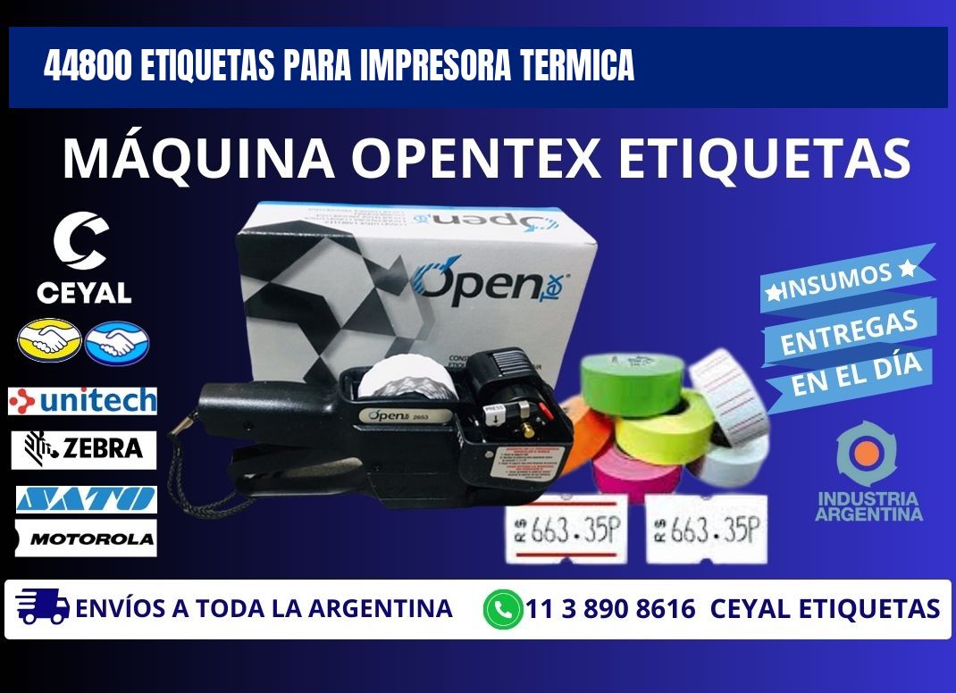 44800 ETIQUETAS PARA IMPRESORA TERMICA
