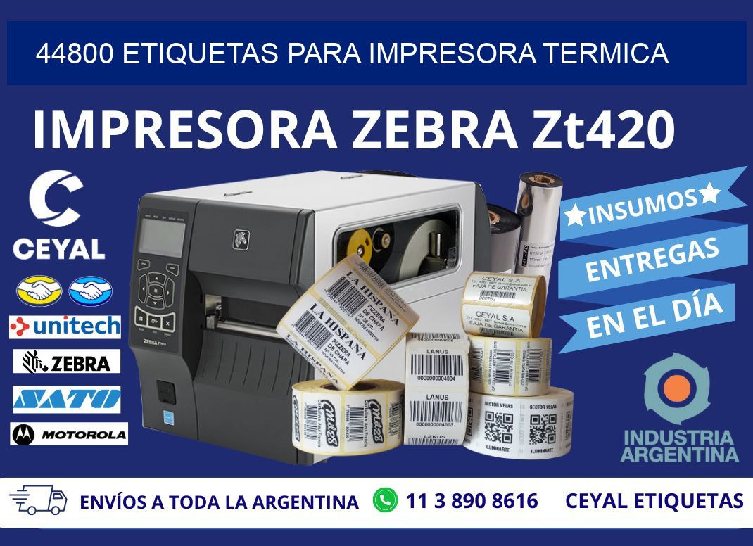 44800 ETIQUETAS PARA IMPRESORA TERMICA
