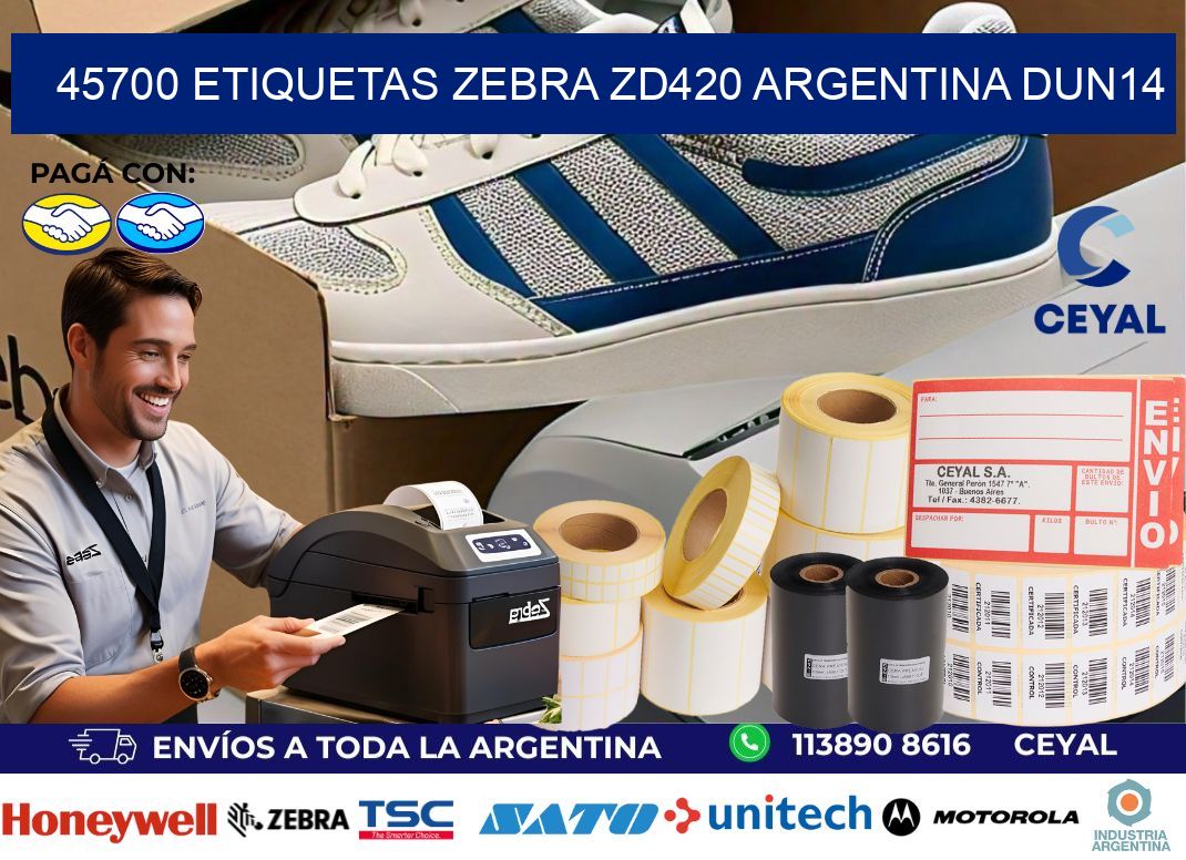 45700 etiquetas zebra zd420 argentina DUN14