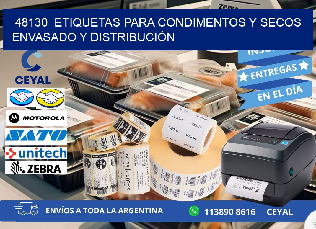 48130 ETIQUETAS PARA CONDIMENTOS Y SECOS ENVASADO Y DISTRIBUCIÓN