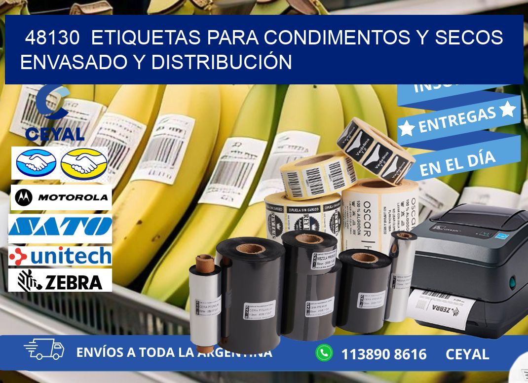 48130  ETIQUETAS PARA CONDIMENTOS Y SECOS ENVASADO Y DISTRIBUCIÓN