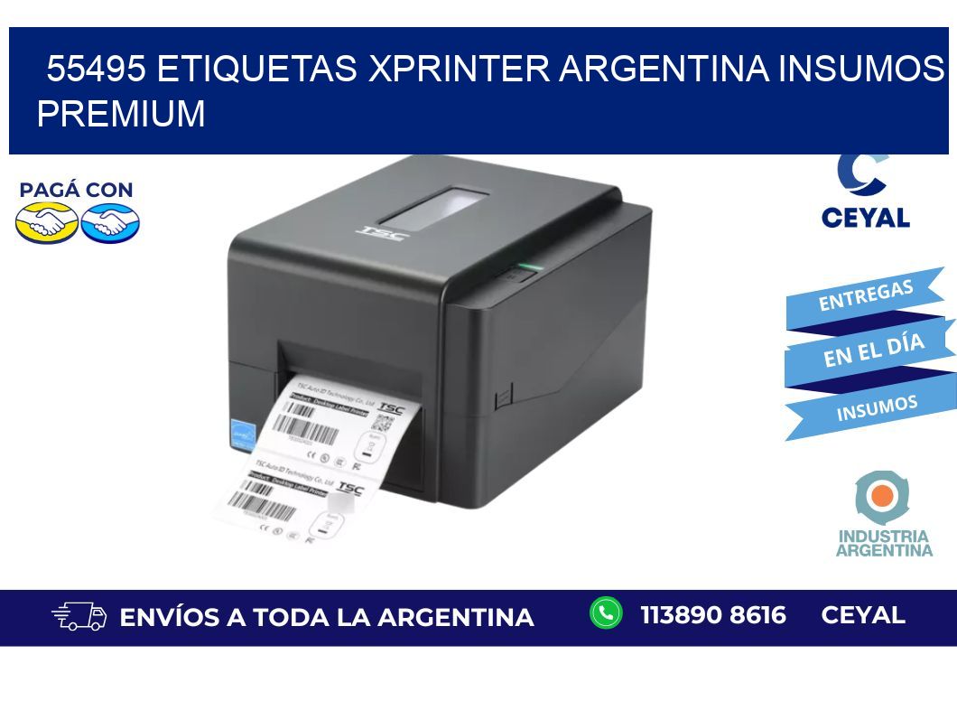 55495 etiquetas xprinter argentina INSUMOS PREMIUM