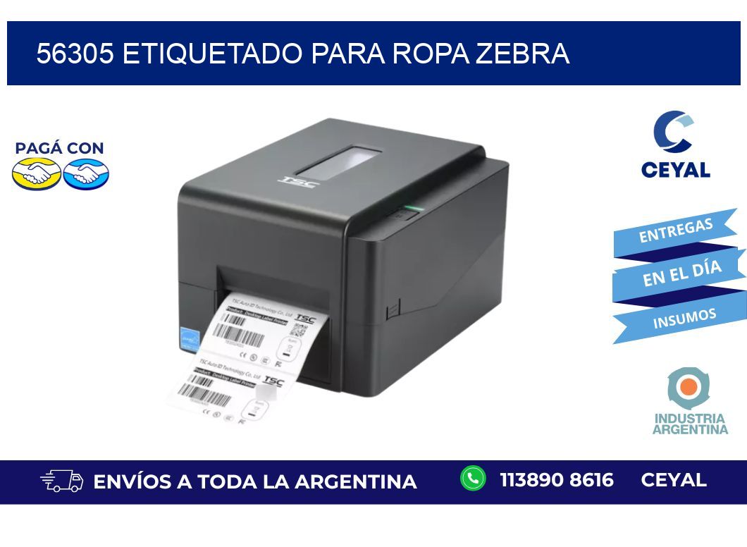 56305 ETIQUETADO PARA ROPA ZEBRA