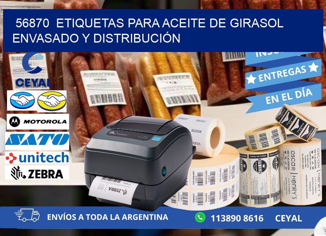 56870 ETIQUETAS PARA ACEITE DE GIRASOL ENVASADO Y DISTRIBUCIÓN