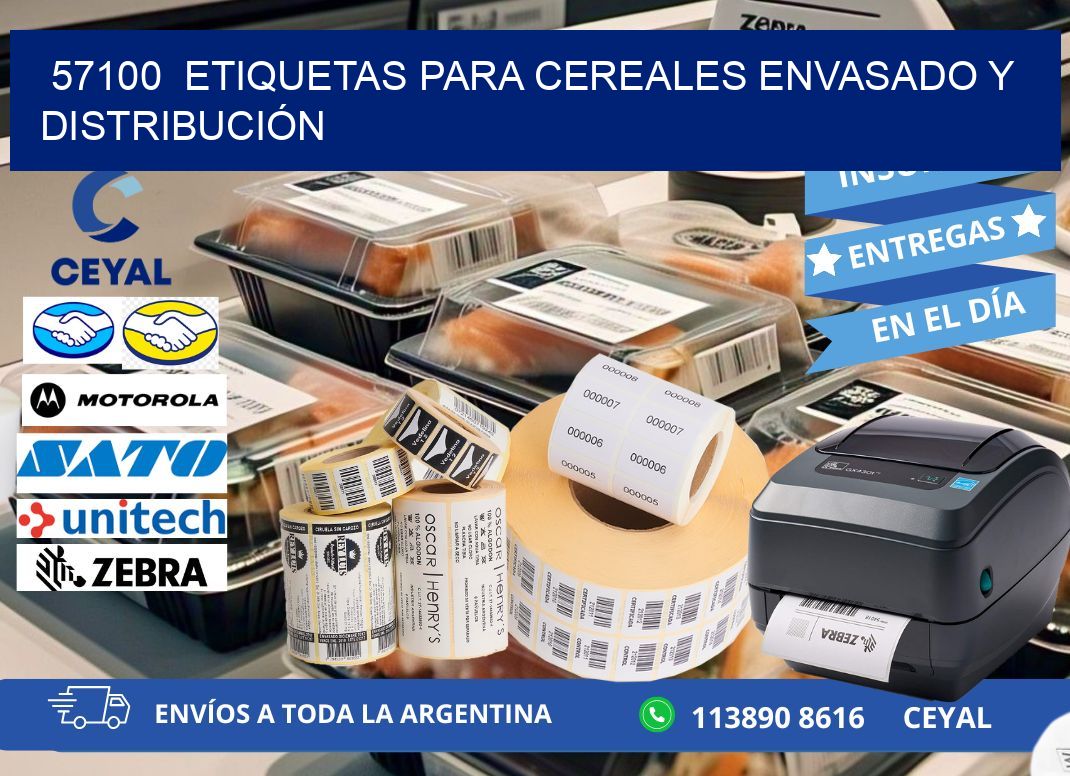 57100  ETIQUETAS PARA CEREALES ENVASADO Y DISTRIBUCIÓN