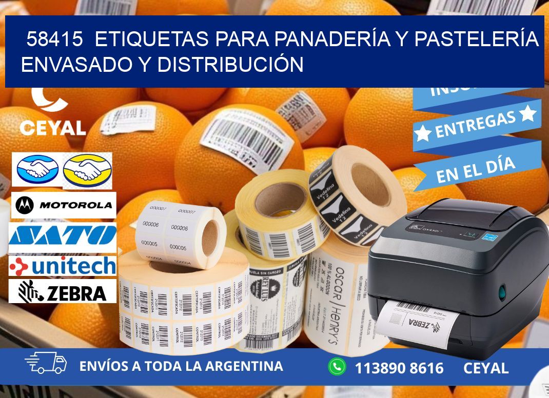 58415 ETIQUETAS PARA PANADERÍA Y PASTELERÍA ENVASADO Y DISTRIBUCIÓN