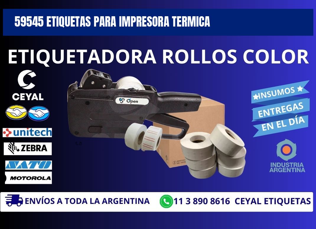 59545 ETIQUETAS PARA IMPRESORA TERMICA
