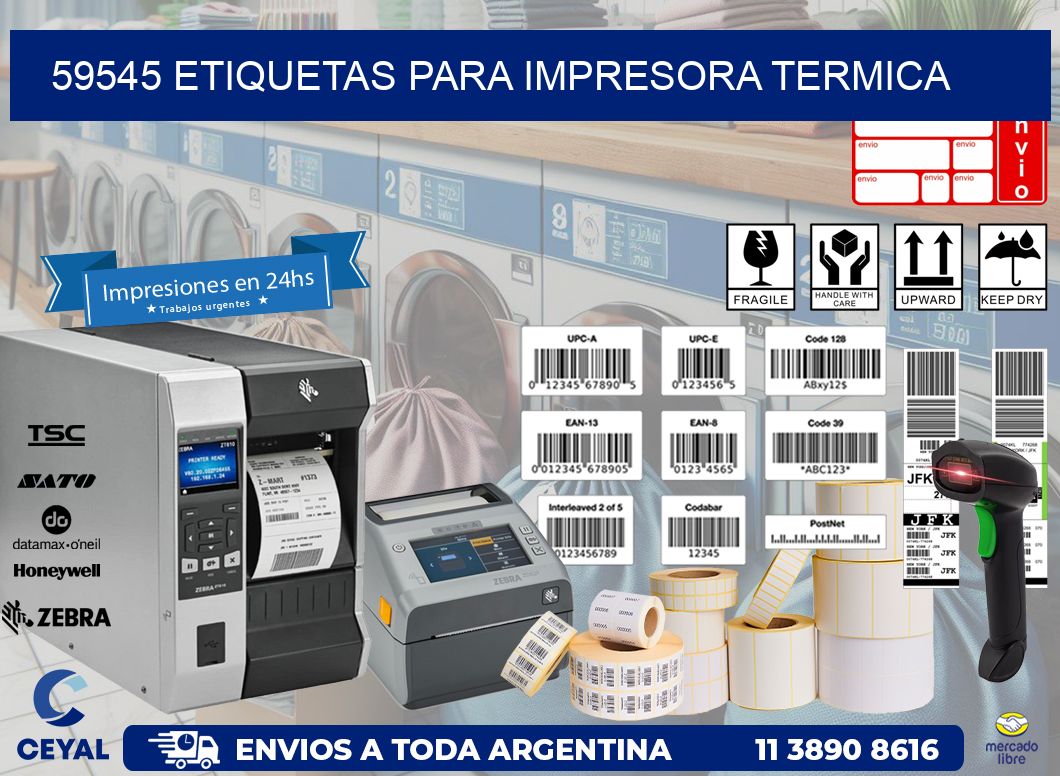 59545 ETIQUETAS PARA IMPRESORA TERMICA