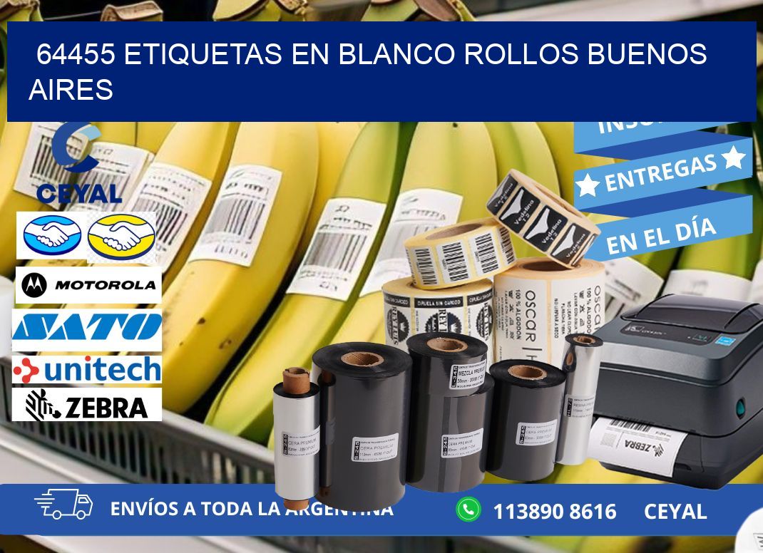 64455 ETIQUETAS EN BLANCO ROLLOS BUENOS AIRES