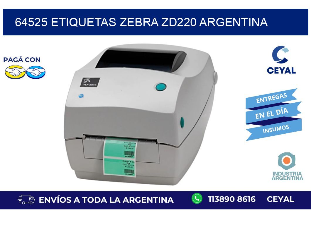 64525 etiquetas zebra zd220 argentina