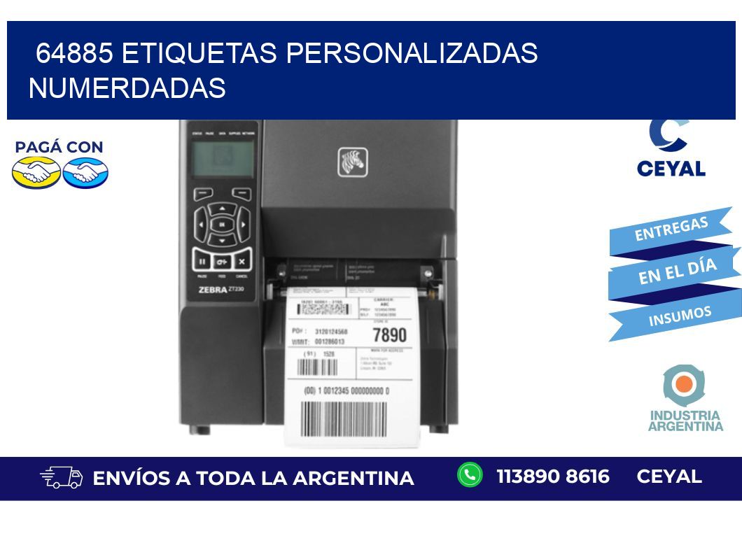 64885 ETIQUETAS PERSONALIZADAS NUMERDADAS