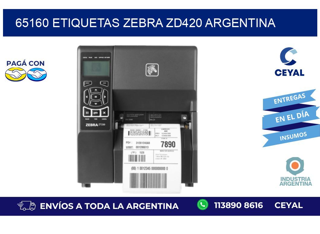 65160 etiquetas zebra zd420 argentina