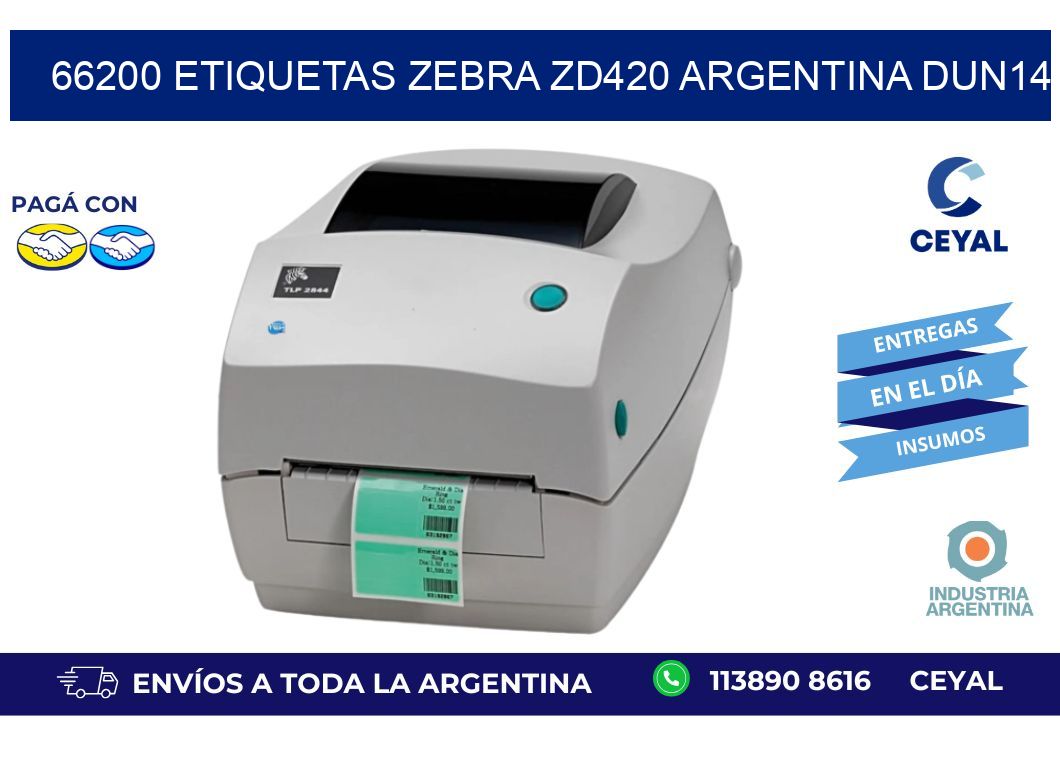 66200 etiquetas zebra zd420 argentina DUN14
