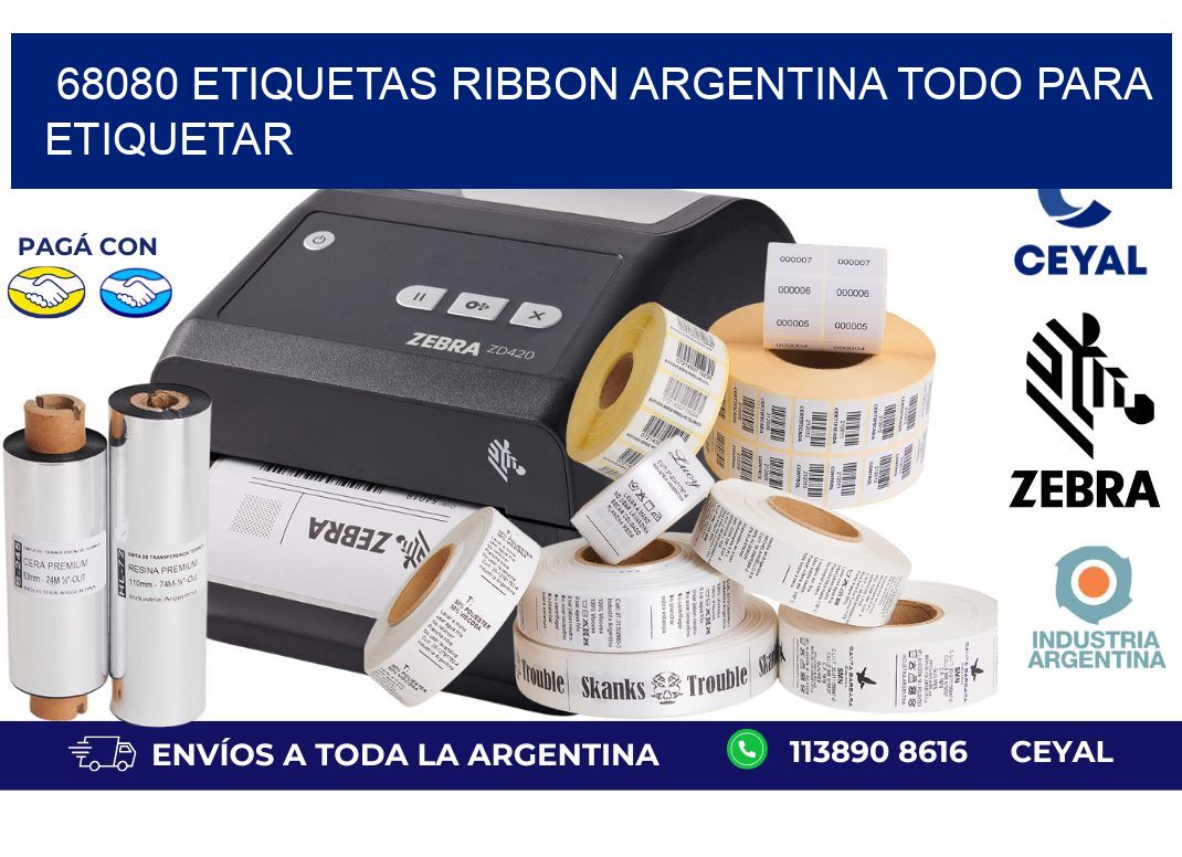 68080 etiquetas ribbon argentina TODO PARA ETIQUETAR