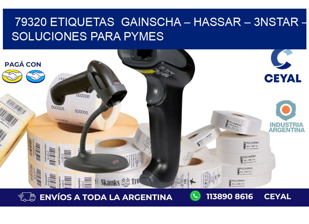79320 etiquetas Gainscha – Hassar – 3nStar – Soluciones para PyMEs