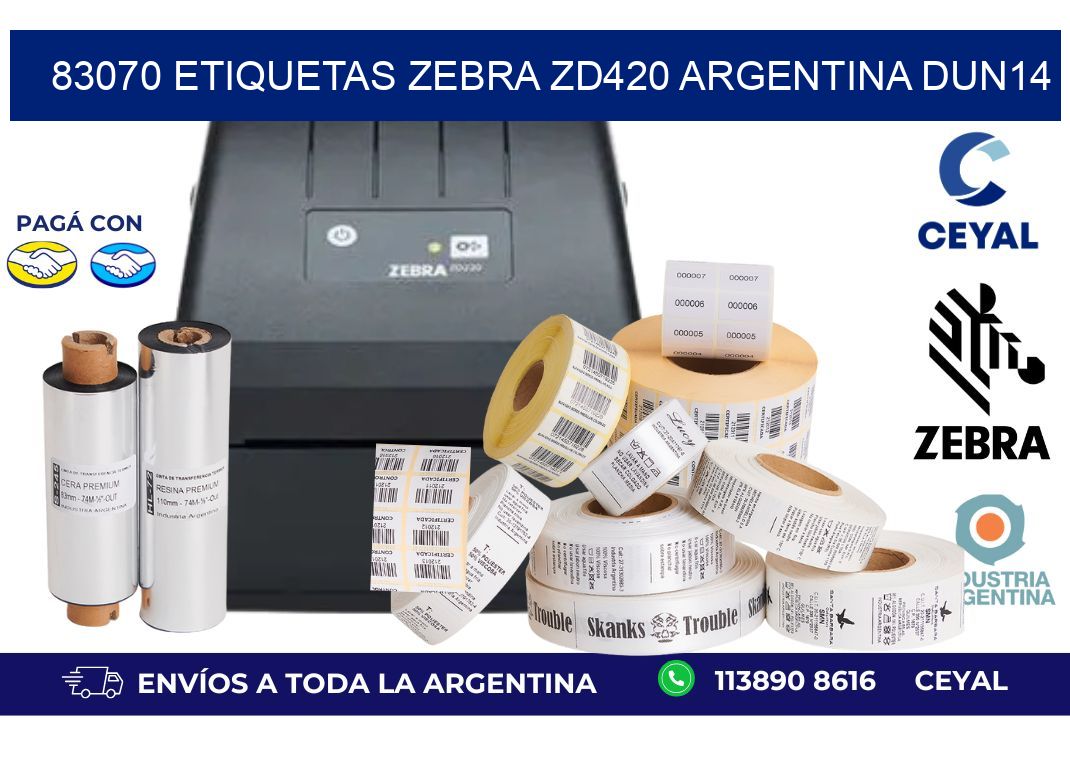 83070 etiquetas zebra zd420 argentina DUN14