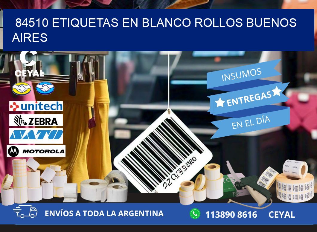 84510 ETIQUETAS EN BLANCO ROLLOS BUENOS AIRES